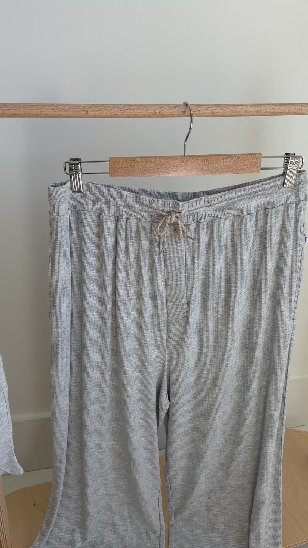 Heather Gray Small Ribbed Men's Pants
