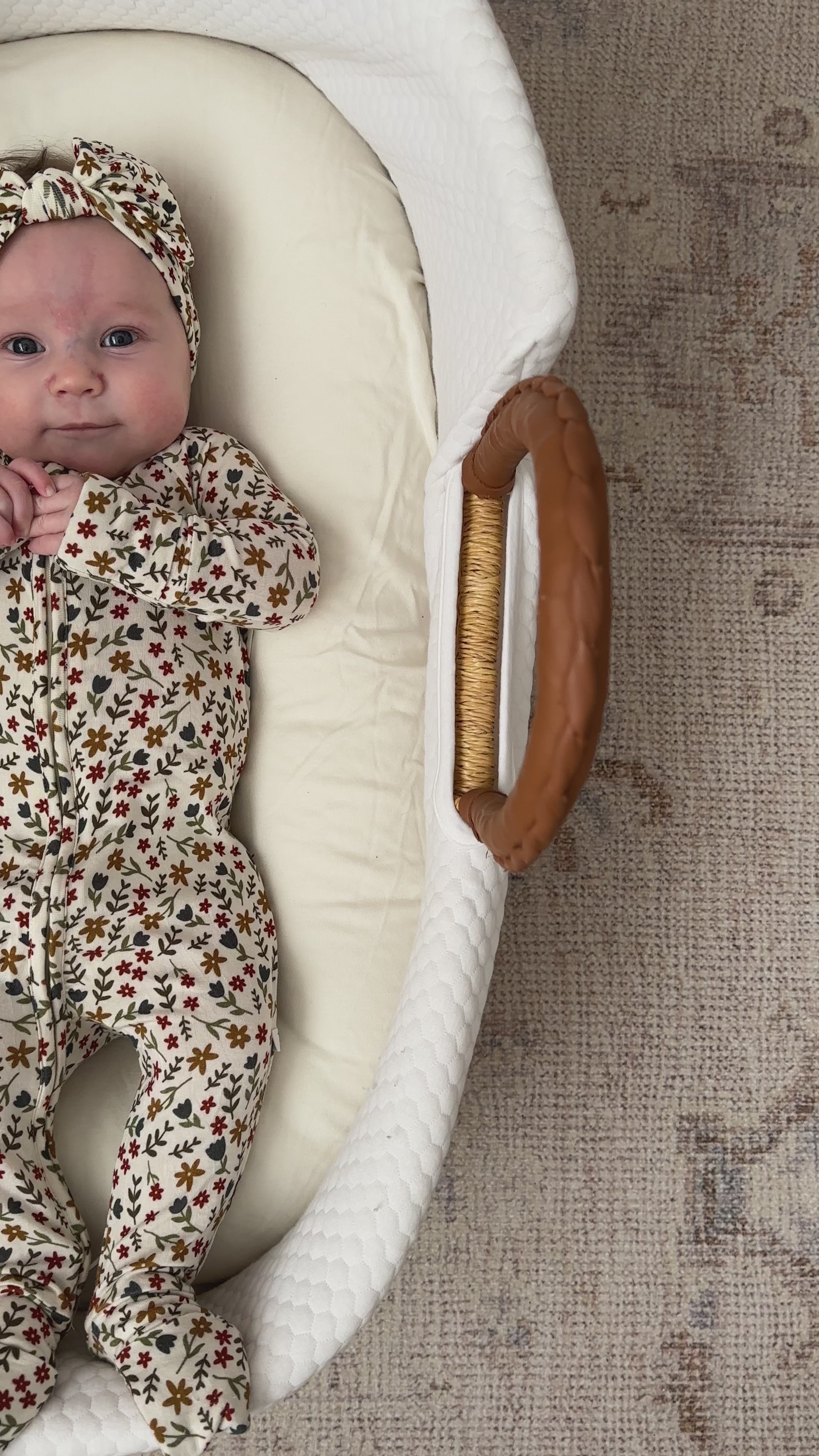 Cream Floral Zip Romper