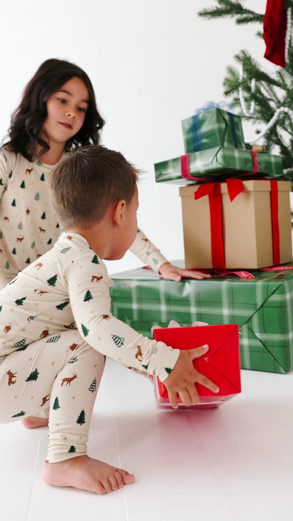 Reindeer Forest Small Ribbed Two-Piece Set