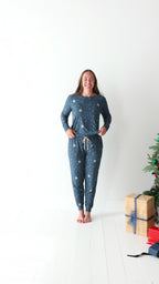 Nativity Blue Small Ribbed Women's Pants