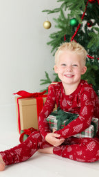 Reindeer & Santa Sleigh Small Ribbed Two-Piece Set