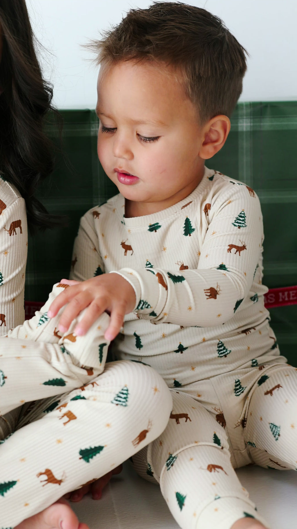 Reindeer Forest Small Ribbed Two-Piece Set