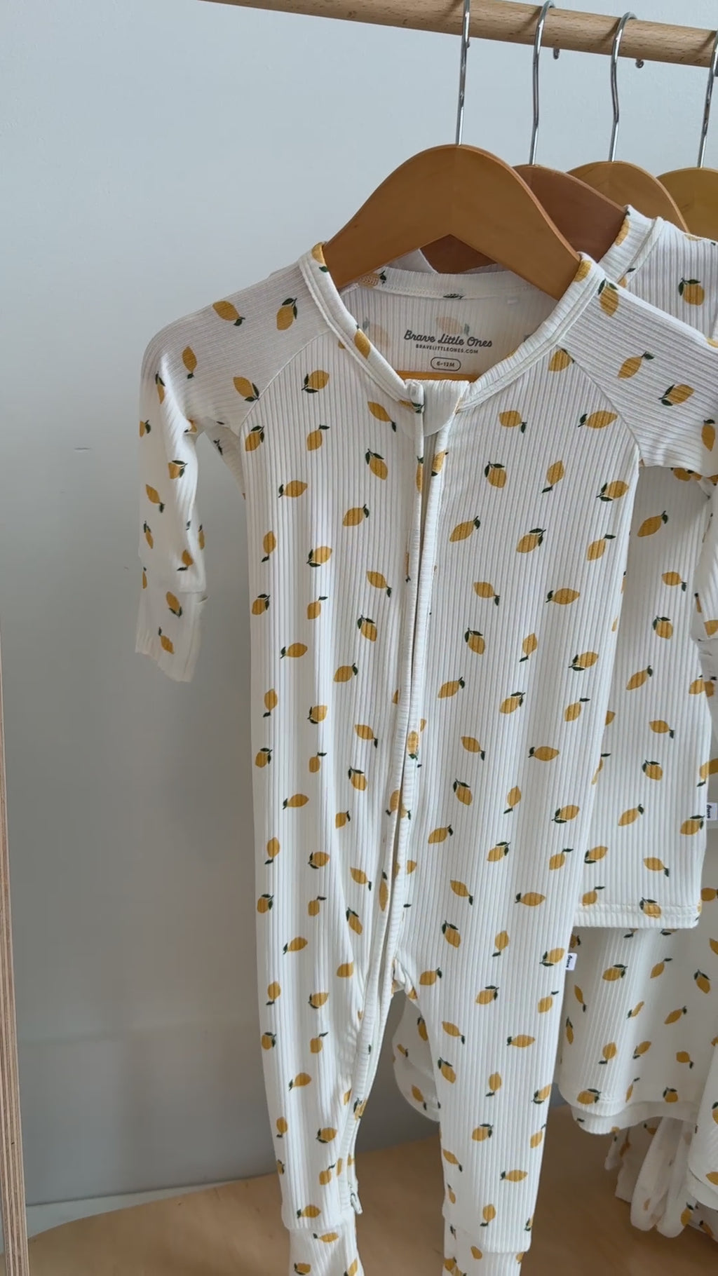 Lemons Small Ribbed Zip Romper