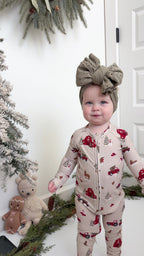 Country Christmas Small Ribbed Zip Romper