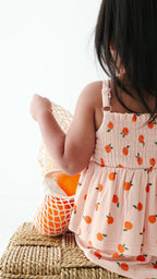 Oranges Small Ribbed Ruffle Romper