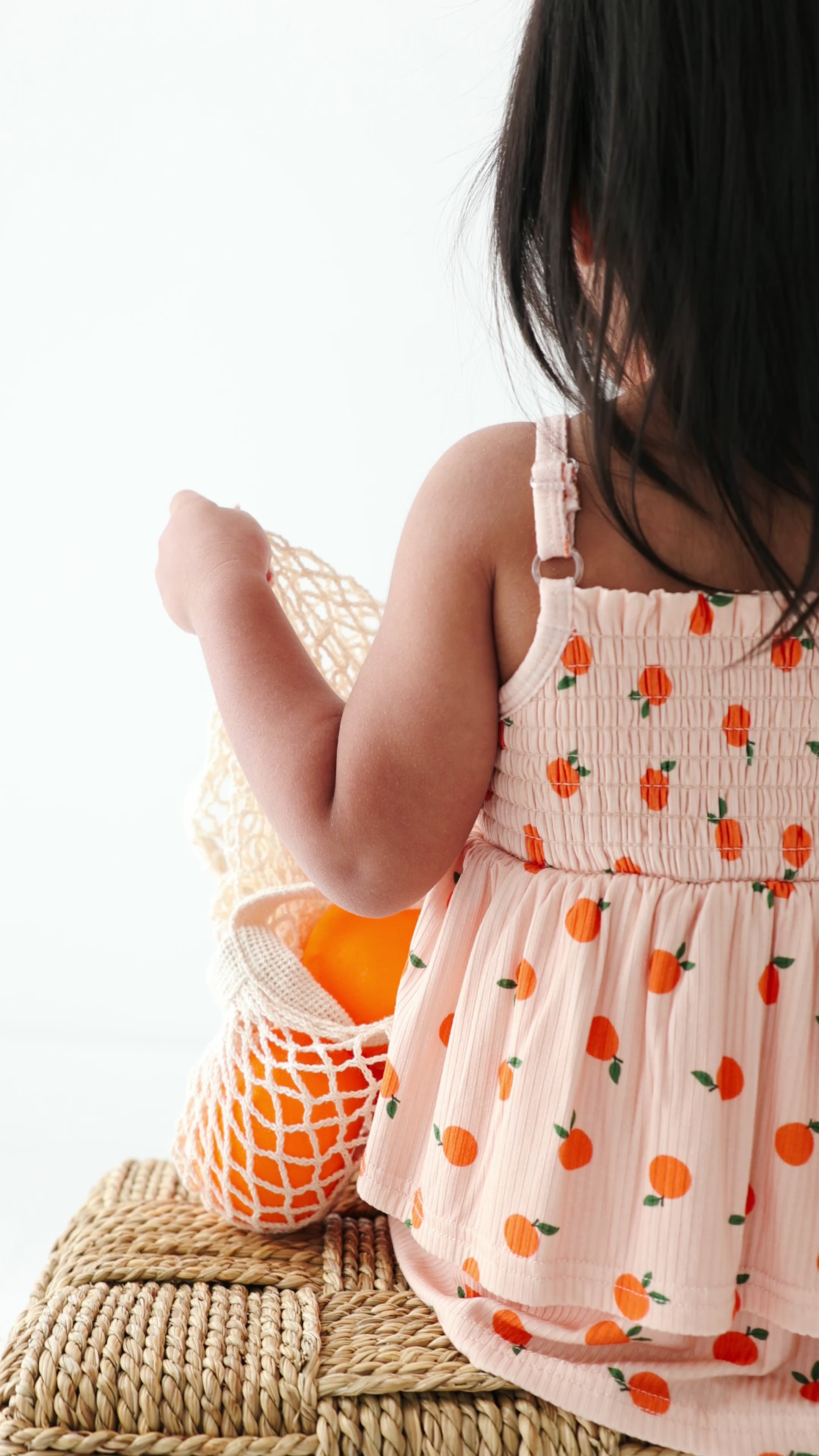 Oranges Small Ribbed Ruffle Romper