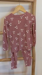 Mauve Blooms Small Ribbed Two-Piece Set