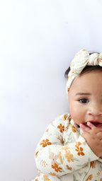 Autumn Floral Small Ribbed Bow