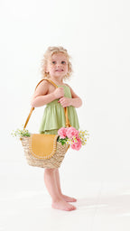 Tarragon Green Small Ribbed Ruffle Romper