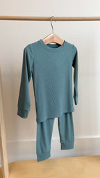 Glacier Blue Small Ribbed Two-Piece Set