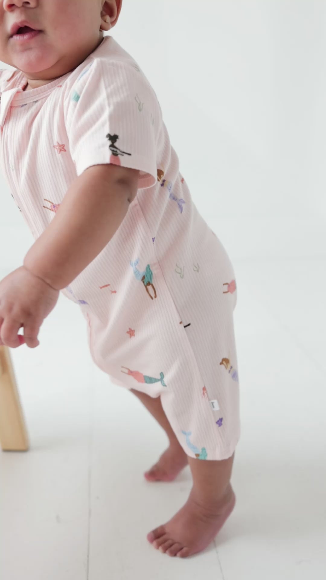 Mermaids Small Ribbed Summer Zip Romper