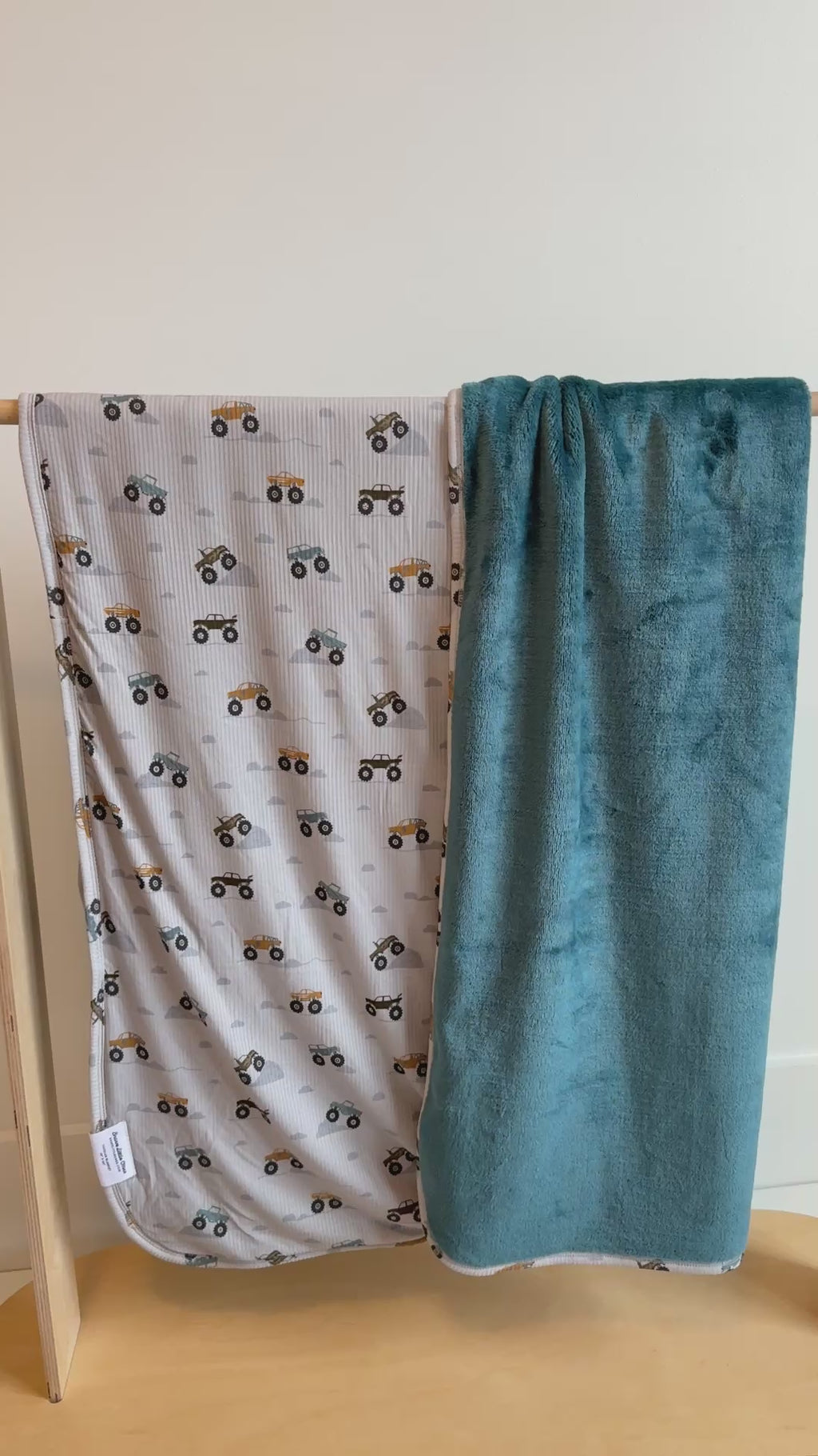 Monster Trucks Small Ribbed Youth Blanket