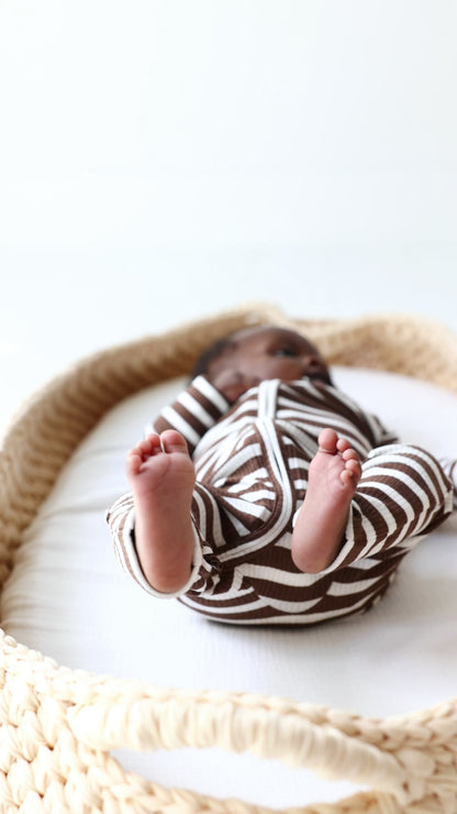 Pinecone Big Stripe Ribbed Zip Romper