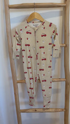 Firetrucks Zip Romper