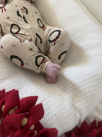 Christmas Wreaths Small Ribbed Zip Romper