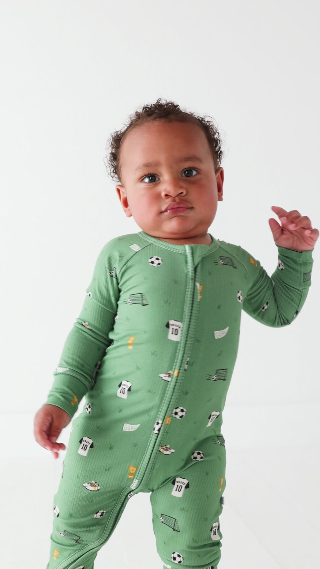 Soccer Small Ribbed Zip Romper