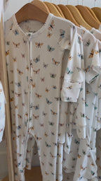 Butterflies Small Ribbed Zip Romper