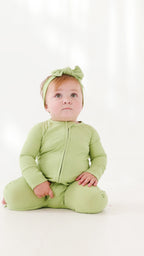 Tarragon Green Small Ribbed Bow