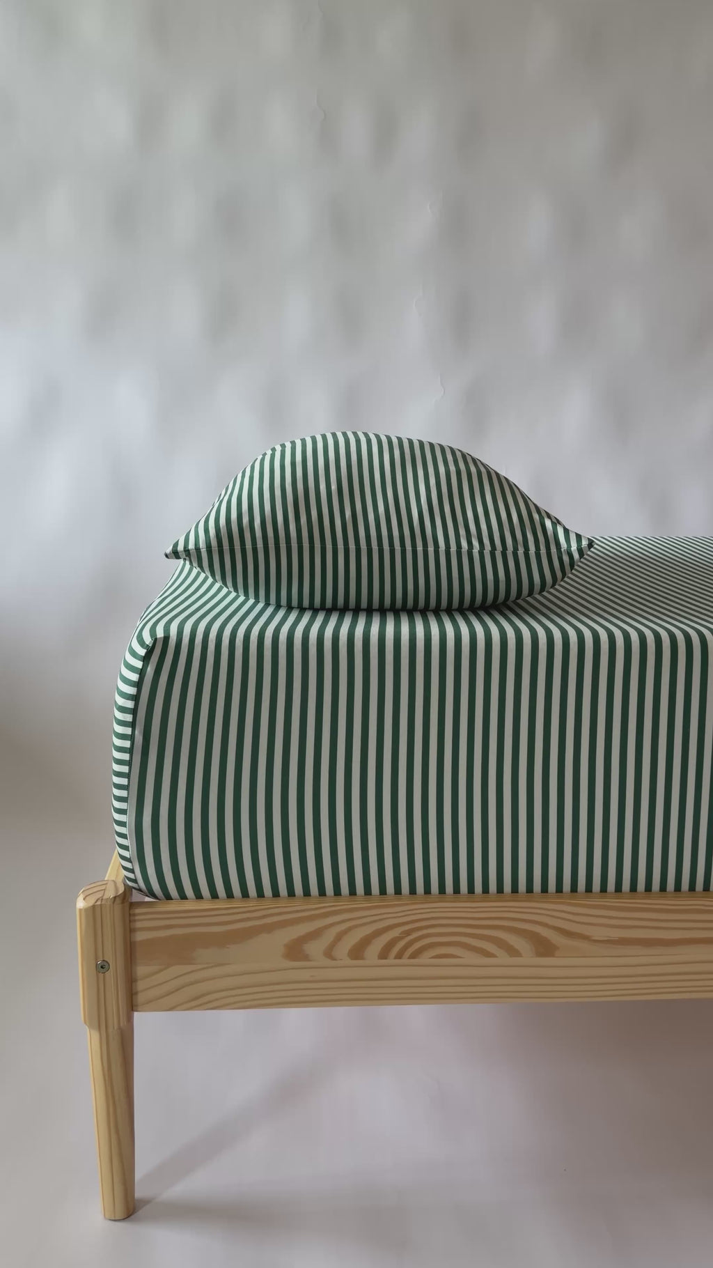 Eucalyptus Green Stripe Twin Sheet With Pillow Case