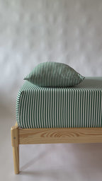 Eucalyptus Green Stripe Twin Sheet With Pillow Case