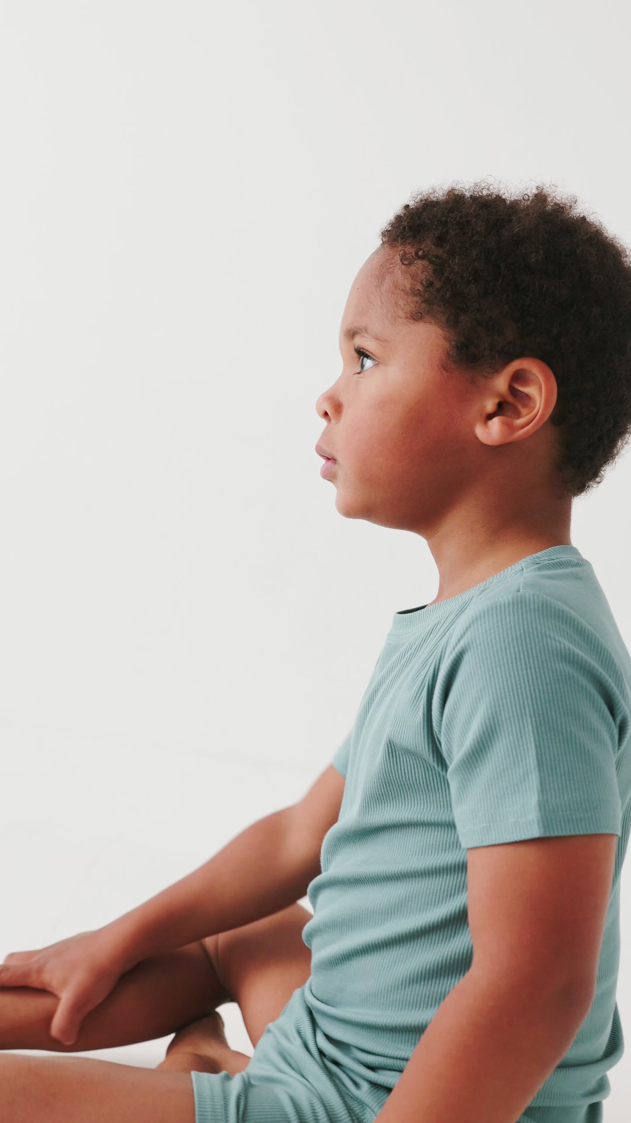 Glacier Blue Small Ribbed Shorts Two-Piece Set