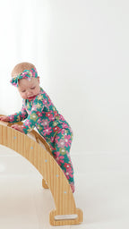 Retro Daisies Small Ribbed Bow