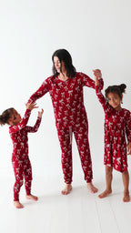 Coquette Bows Red Small Ribbed Women's Matching Set
