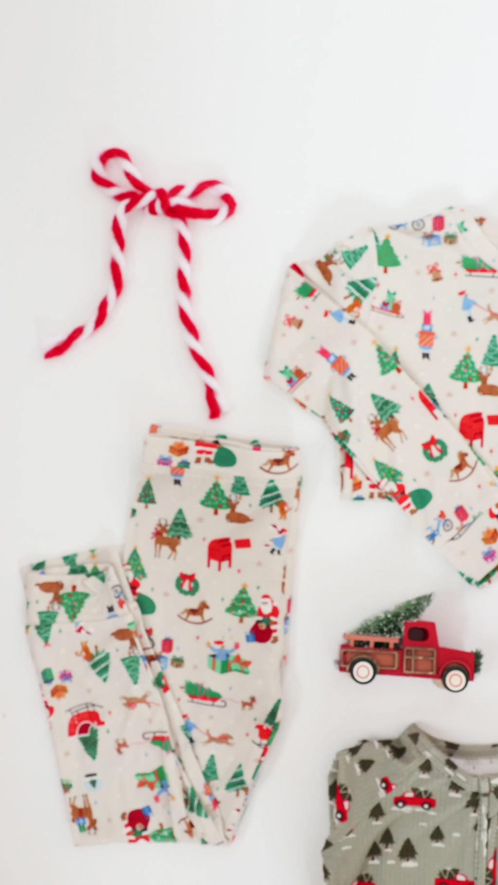 Red Christmas Trucks Small Ribbed Two-Piece Set