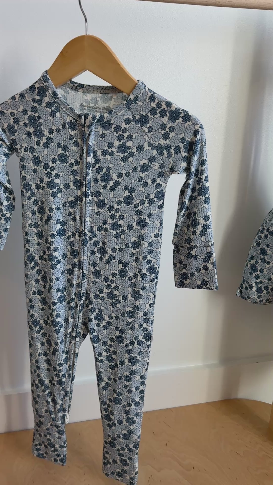 Bluebell Blossoms Small Ribbed Zip Romper