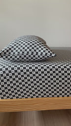 Checkered Lightning Bolt Twin Sheet With Pillow Case