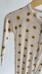 Sunflowers Small Ribbed Zip Romper