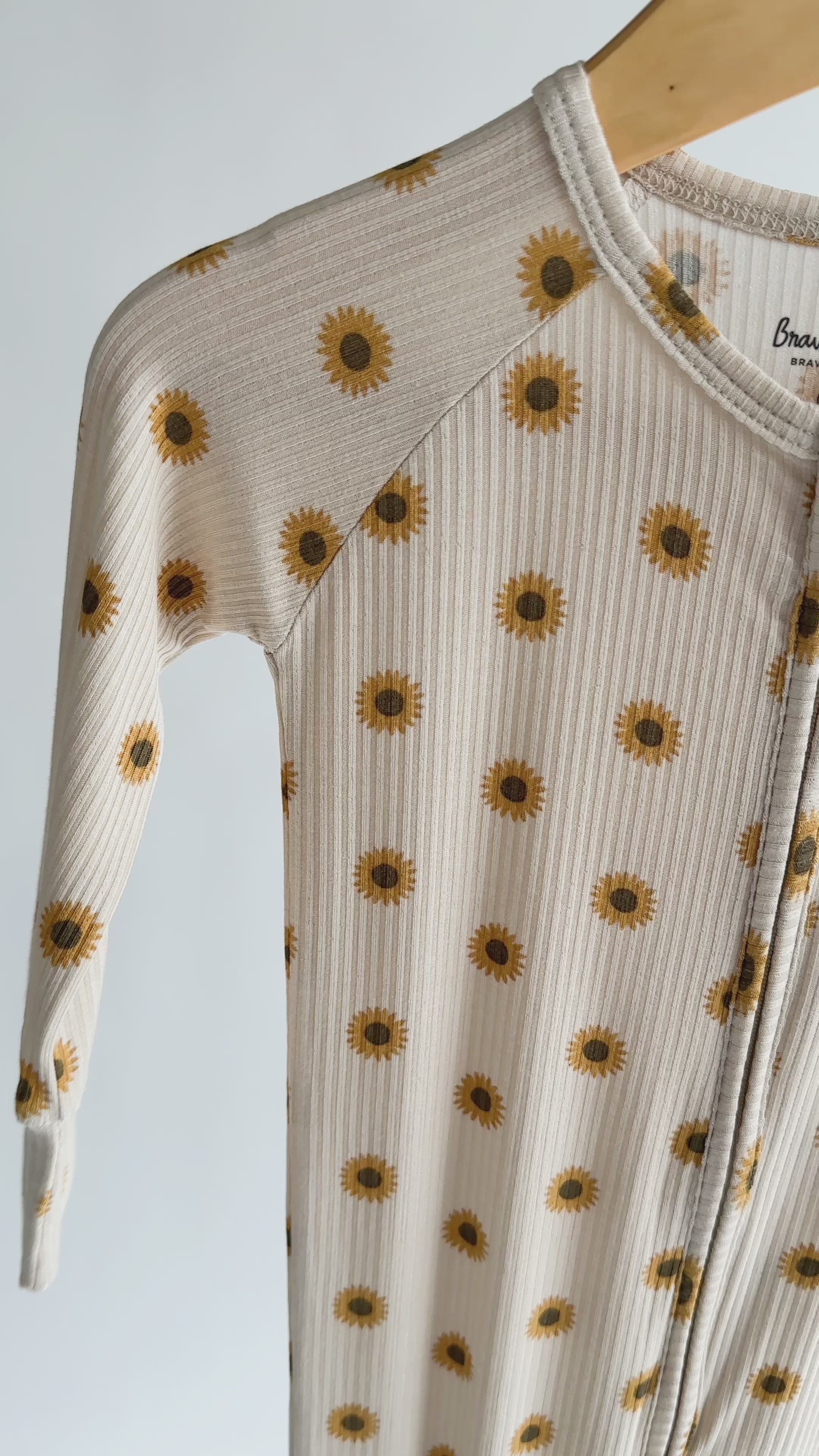 Sunflowers Small Ribbed Zip Romper