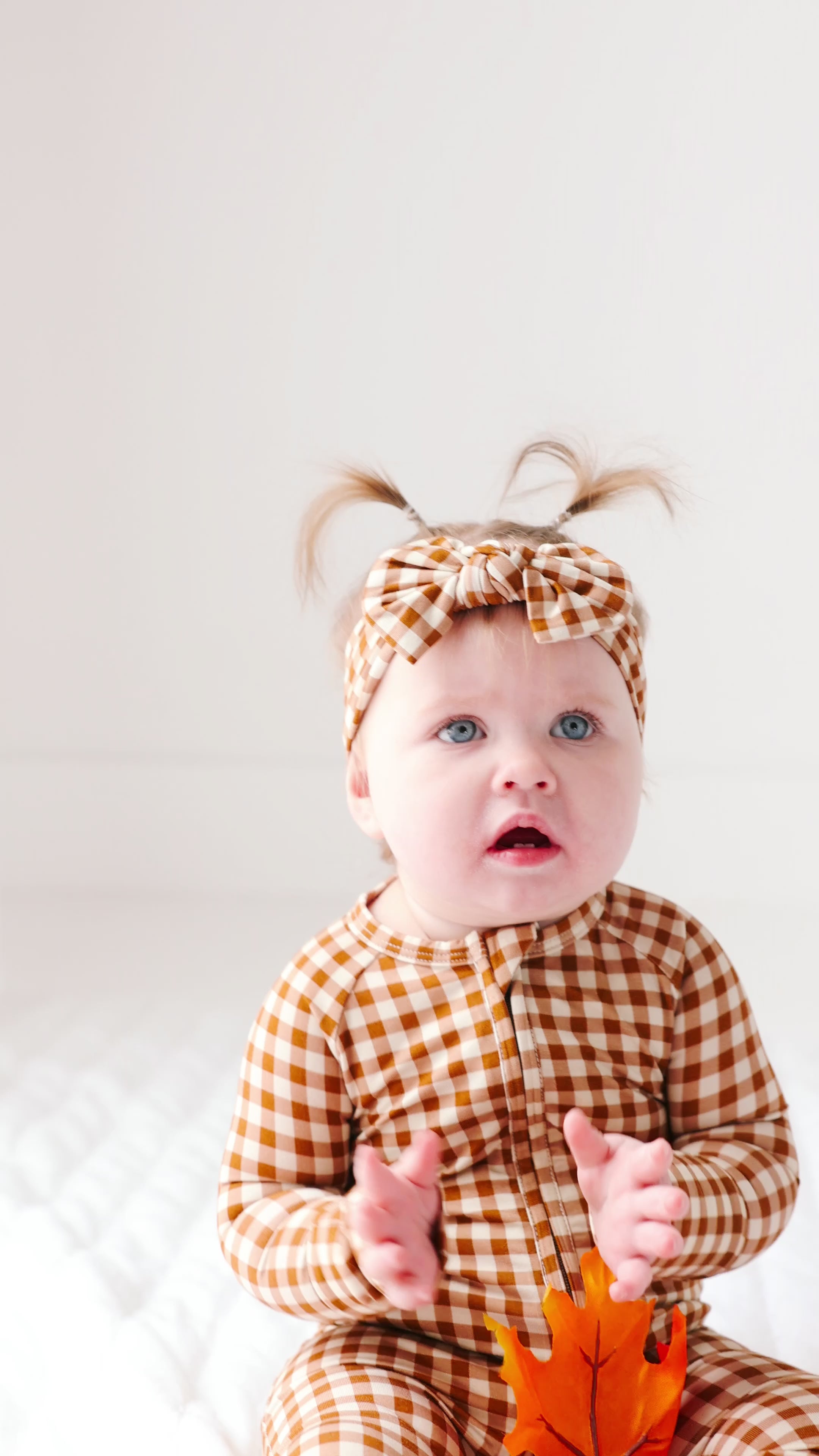 Caramel Small Gingham Bow