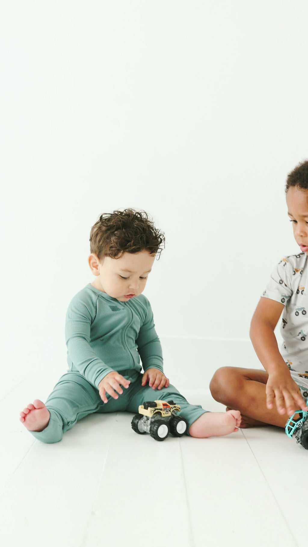 Glacier Blue Small Ribbed Zip Romper