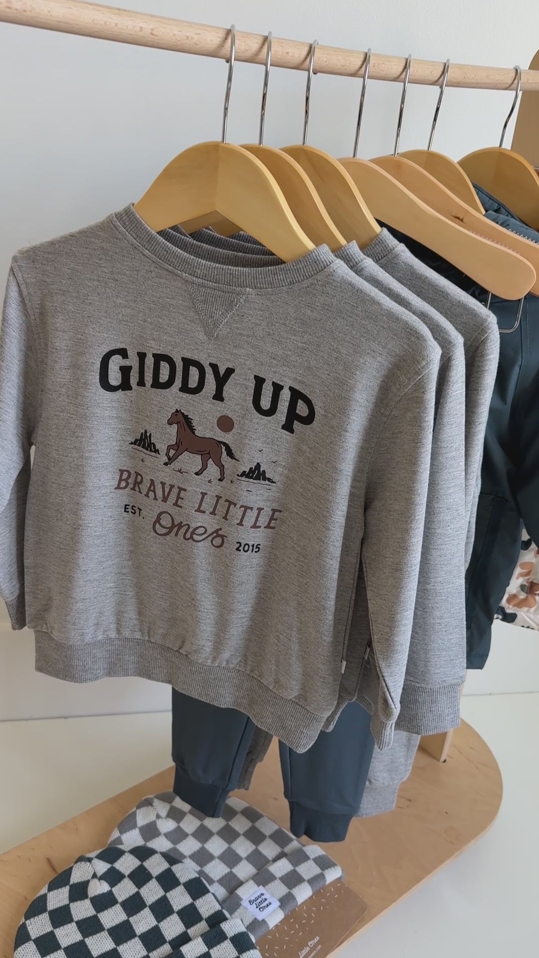 Giddy Up Dark Heather Gray Bamboo French Terry Pullover & Jogger Set