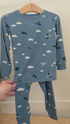Take Flight Blue Small Ribbed Two-Piece Set