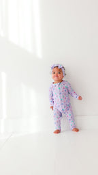 Lilac Daisies Small Ribbed Zip Romper