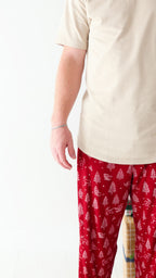 Reindeer & Santa Sleigh Small Ribbed Men's Pants