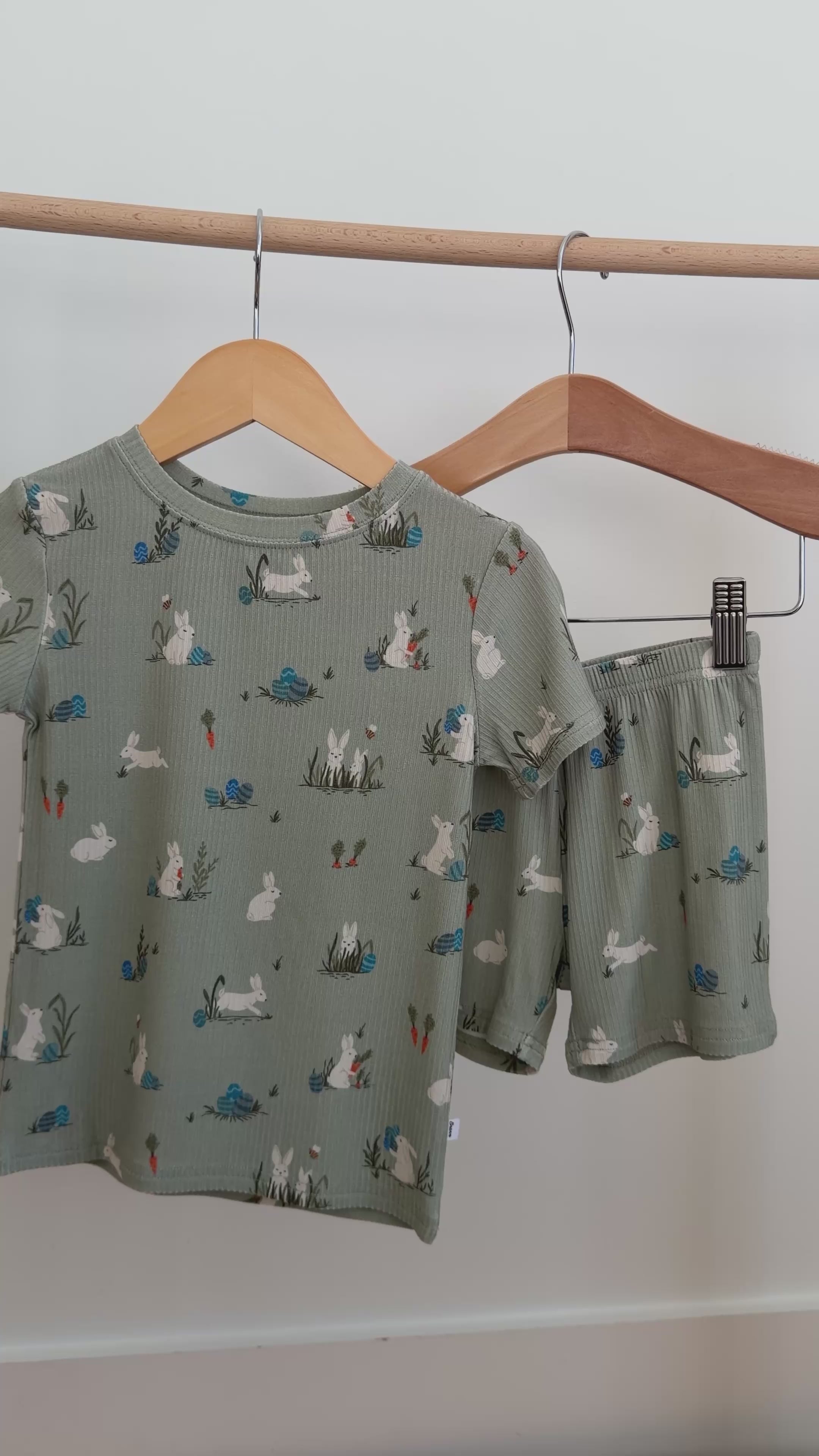 Sage Bunnies Small Ribbed Shorts Two-Piece Set