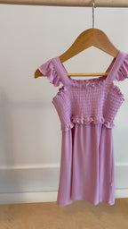 Lilac Mist Small Ribbed Flutter Sleeve Dress