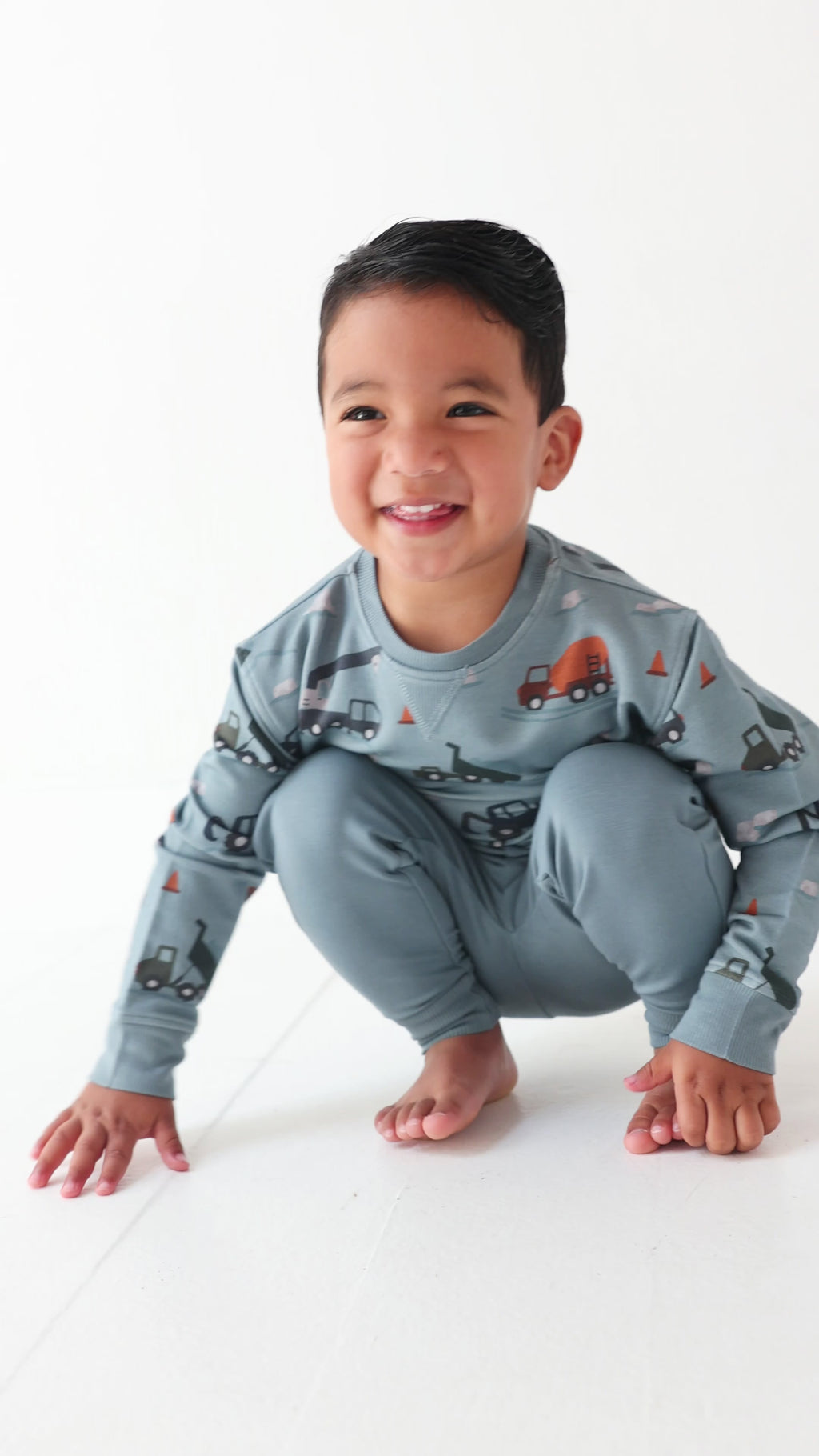 Slate Blue Construction Bamboo French Terry Pullover