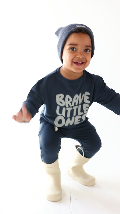 Brave Little Ones Navy Bamboo French Terry Pullover & Jogger Set