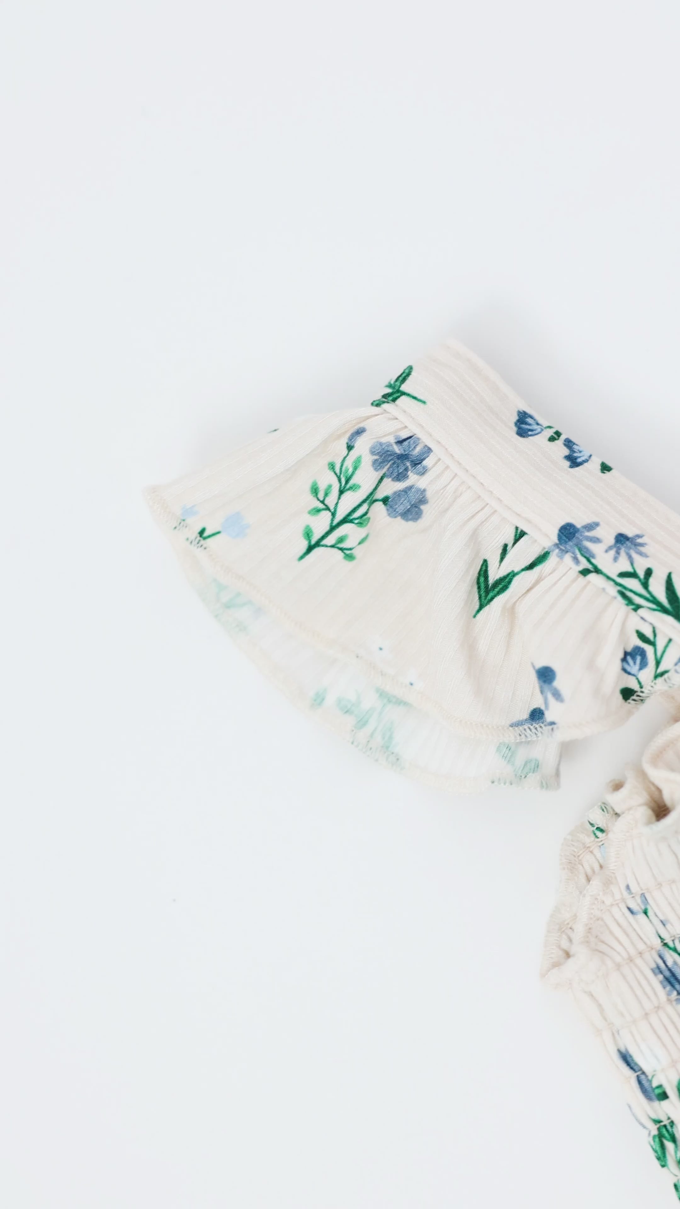 Morning Meadow Small Ribbed Flutter Sleeve Dress