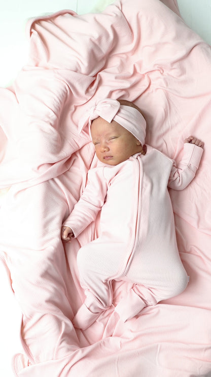 Ballet Pink Small Ribbed Youth Blanket