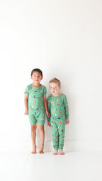 Dogs Green Small Ribbed Two-Piece Set
