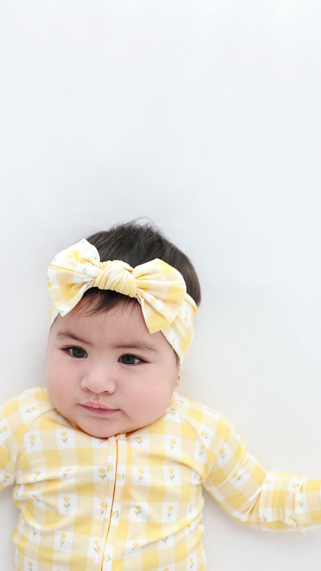 Yellow Gingham Tulip Zip Romper
