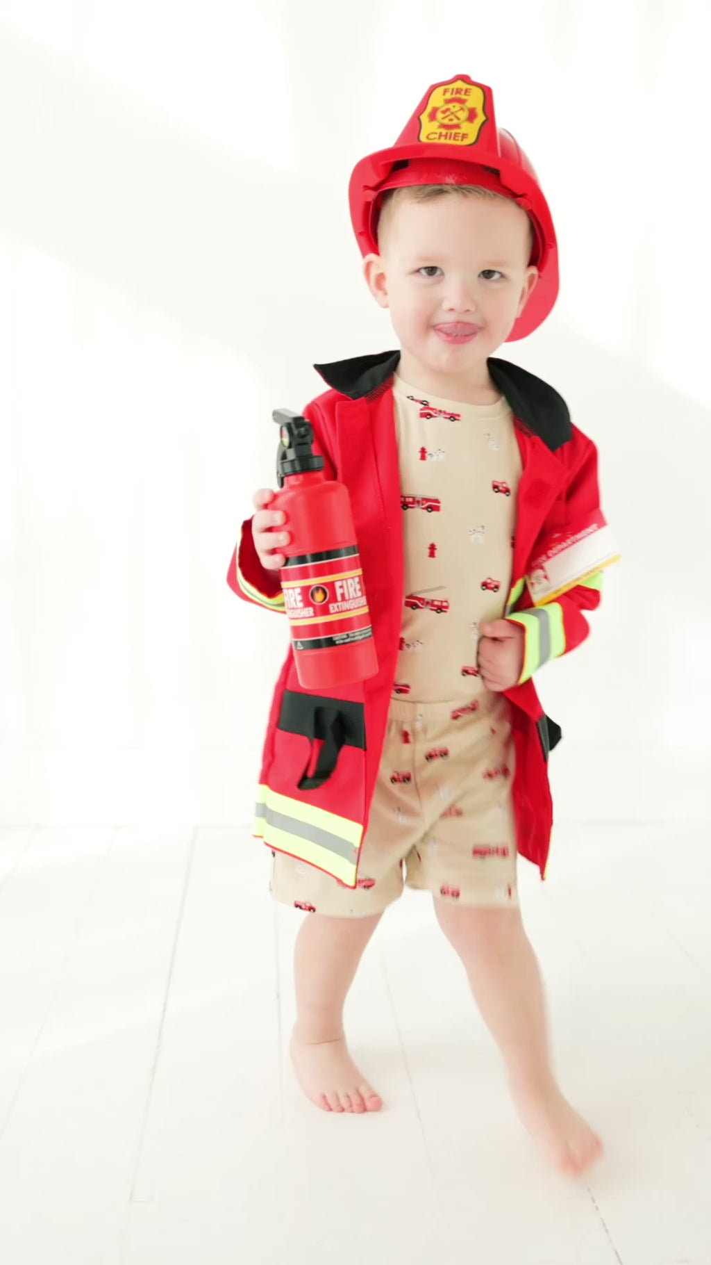 Firetrucks Shorts Two-Piece Set