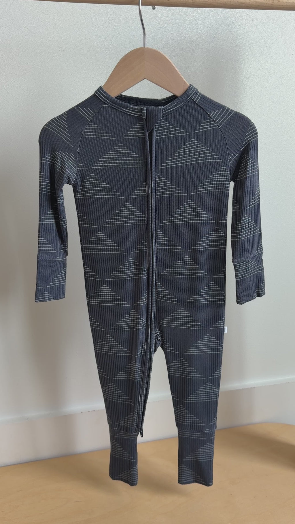 Triangles Small Ribbed Zip Romper