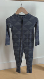 Triangles Small Ribbed Zip Romper
