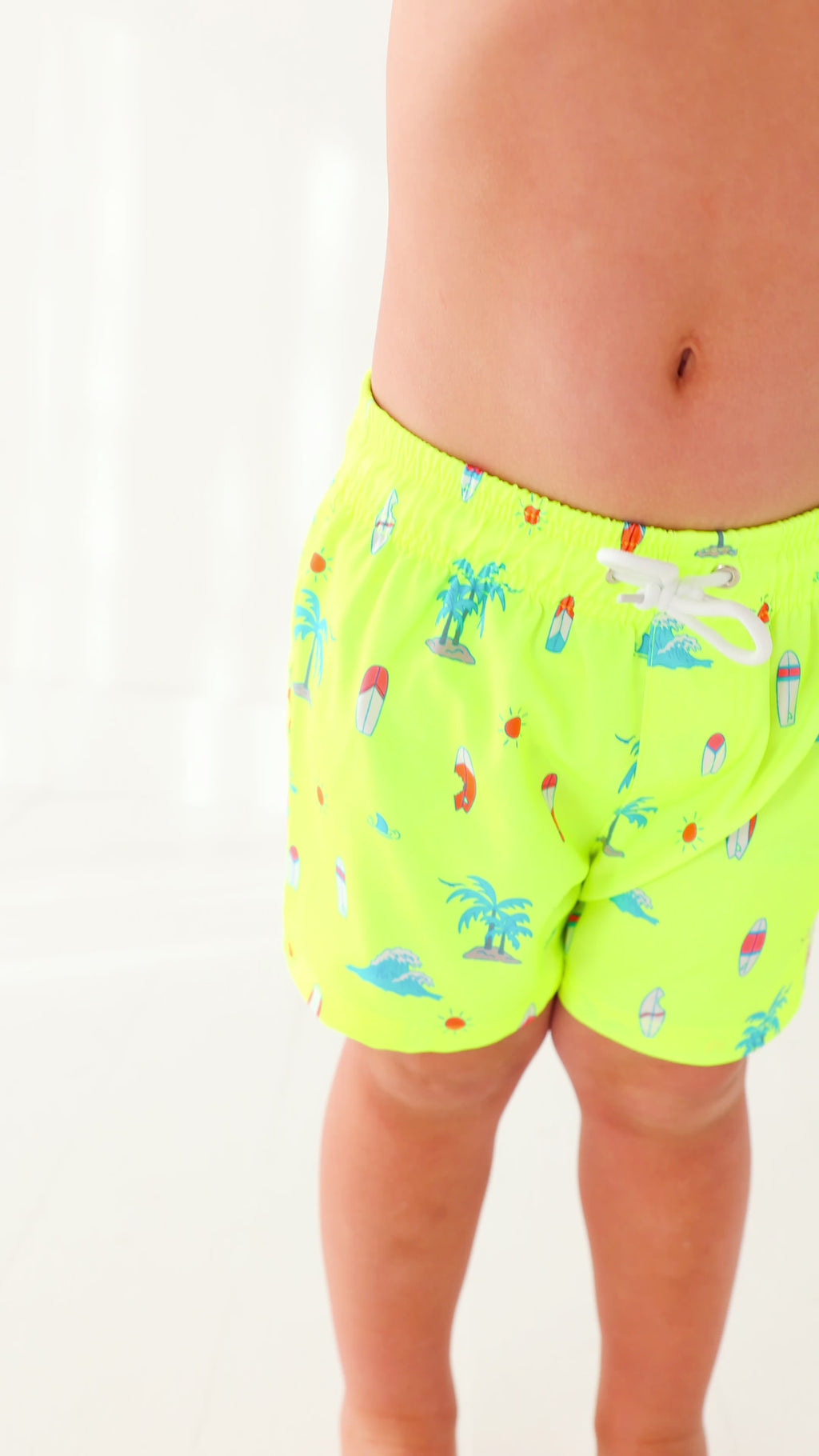 Neon Yellow Surfside Swim Trunks